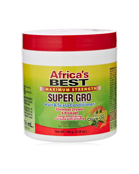Africa’s Best Super Gro Max – ACEITE DE OLIVA  Acondicionador Hair & Scalp (157,5 ml / 5.25 oz) | Nutrición intensa para cuero cabelludo y cabello, menos sequedad y rotura