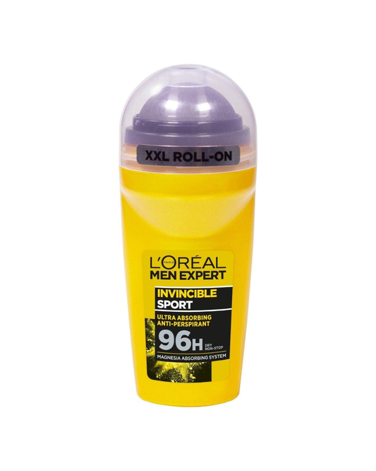 L’Oréal Men Expert Invincible Sport Desodorante Roll-On 96H - Protección intensa contra el sudor y el mal olor