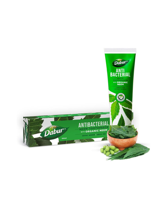 Dabur Pasta Dentífrica de Neem 100 ml - Cuidado bucal herbal con acción antisarro y refuerzo de encías
