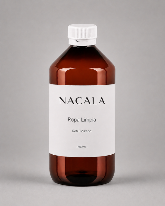 Ambientador Mikado Ropa Limpia NACALA 150ml | Varillas de ratán para dormitorio, armario y baño | Aroma a ropa recién lavada, 1-2 meses