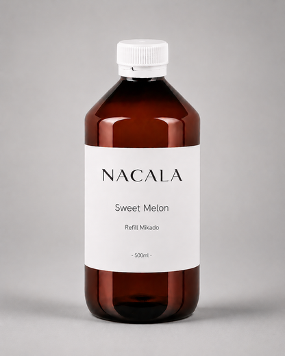Ambientador NACALA - Sweet Melon (Spray, Coche o Mikado) - Olor Dulce a Chucherías de Melón - Fragancia Fresca y Golosa para Hogar y Habitaciones