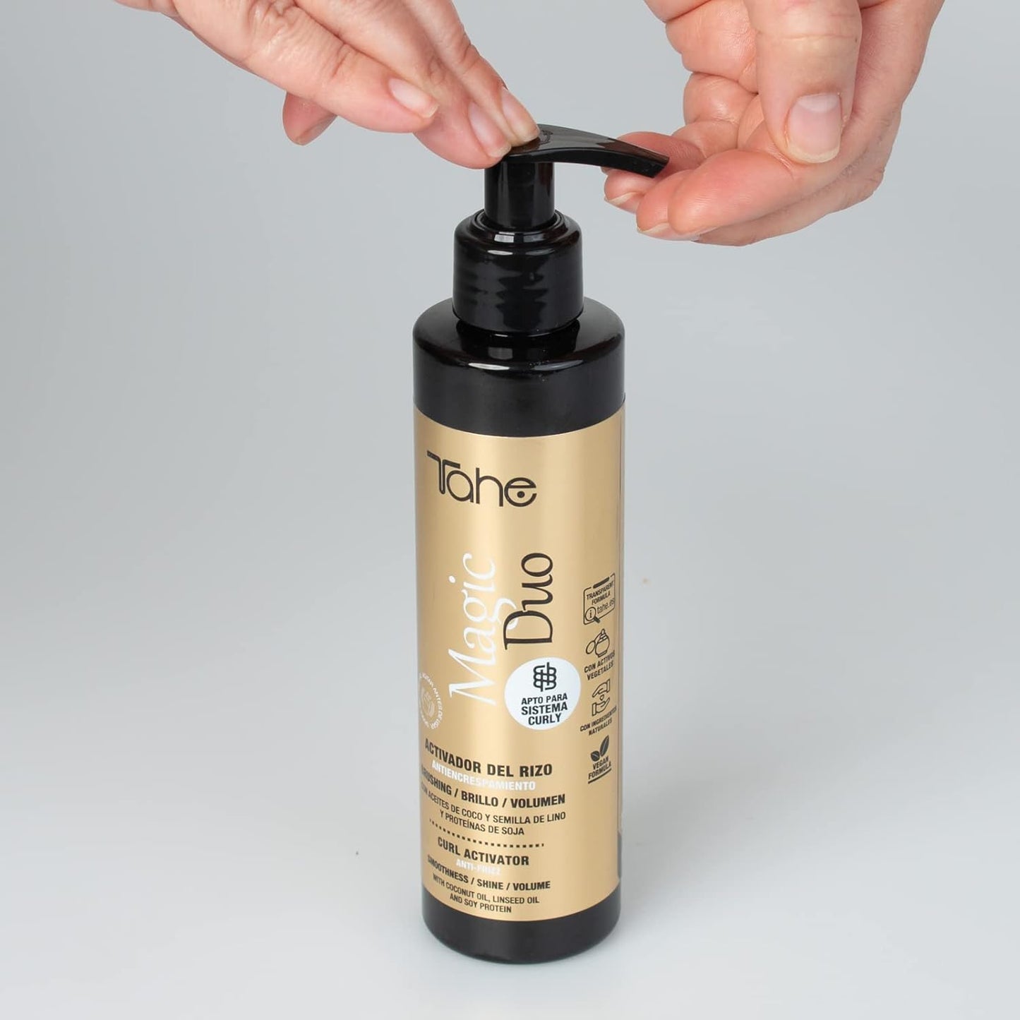 Tahe Magic Duo de doble función Activador del rizo/Alisado Antiencrespamiento, protección, nutrición y anti-frizz, 200 ml