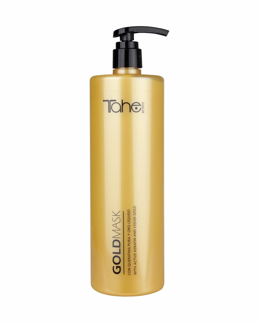 TAHE - Botanic Gold Mascarilla Capilar Regeneradora con Queratina Pura, Oro Líquido y Aceite de Aguacate 1000 ml - Repara y Protege el Cabello Teñido
