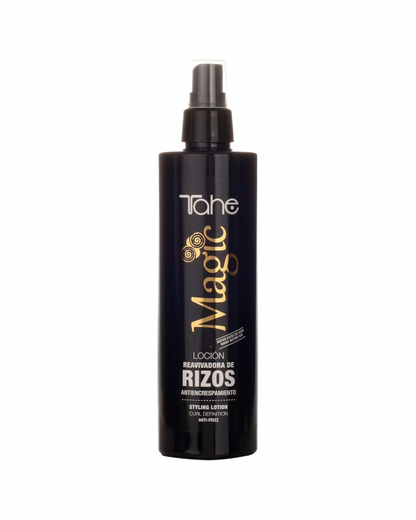 TAHE - Magic Rizos Loción Reavivadora de Rizos Antiencrespamiento en Spray 300ml - Reaviva y Define el Rizo entre Lavados sin Apelmazar Método Curly