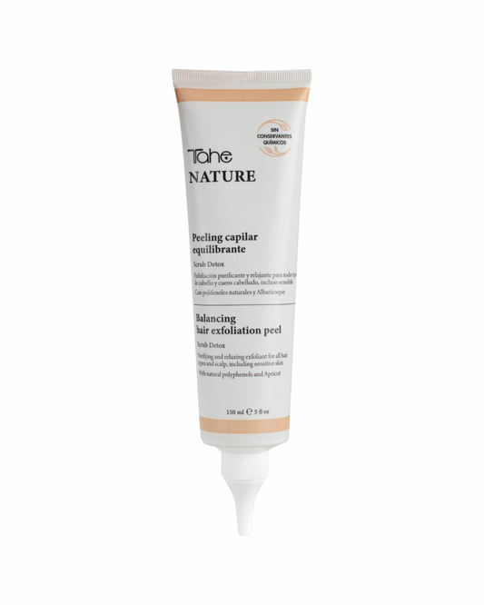 TAHE - Nature Peeling Capilar Equilibrante Exfoliante 150 ml  - Polifenoles, Albaricoque, Vitamina B5 y Aceite de Camelia y Argán - Detox, Alivia el Picor y la Descamación