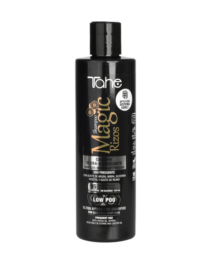 TAHE - Magic Rizos Champú Ultra-Hidratante Low Poo Método Curly 300ml - Limpia Suave y Define el Rizo sin Resecar - Cabello Rizado y Ondulado
