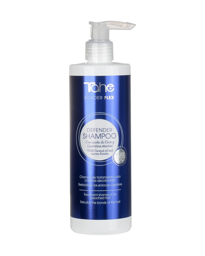 TAHE - Bonder Plex Champú Defender Decolorados con Aceite de Coco y Queratina Marina 400ml - Matizador Antiamarillo y Reconstructor de Enlaces