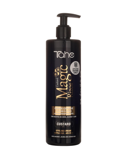 Tahe Magic Rizos Crema capilar de fijación fuerte antiencrespamiento Custards ideal para cabello teñido