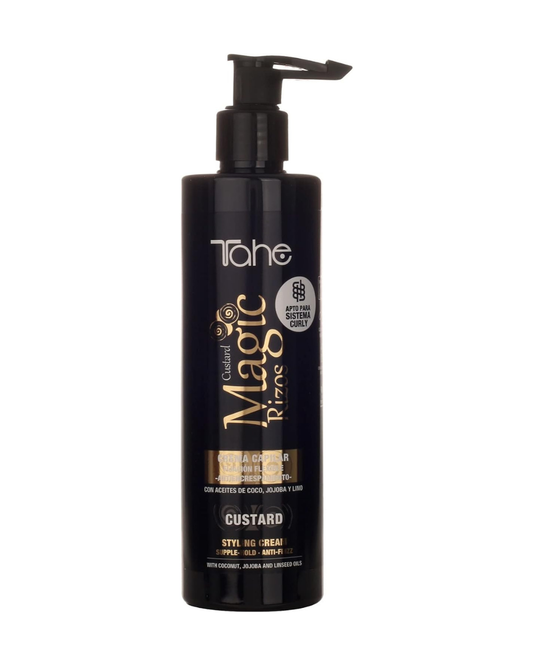 Tahe Magic Rizos Crema capilar de fijación fuerte antiencrespamiento Custards ideal para cabello teñido