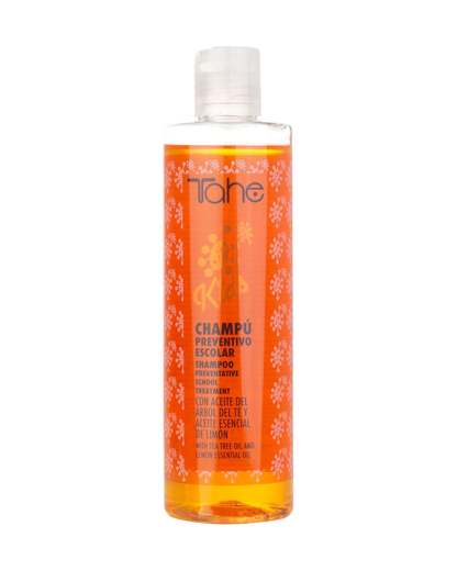 TAHE - Kids Protect 2-Phase Champú Infantil Preventivo de Piojos con Aceite Árbol del Té 300 ml - Protege del Contagio Escolar - Desenreda e Hidrata
